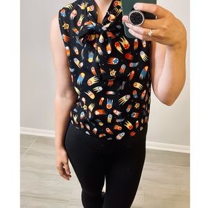 Love Moschino - peace love space sleeveless blouse - size 6